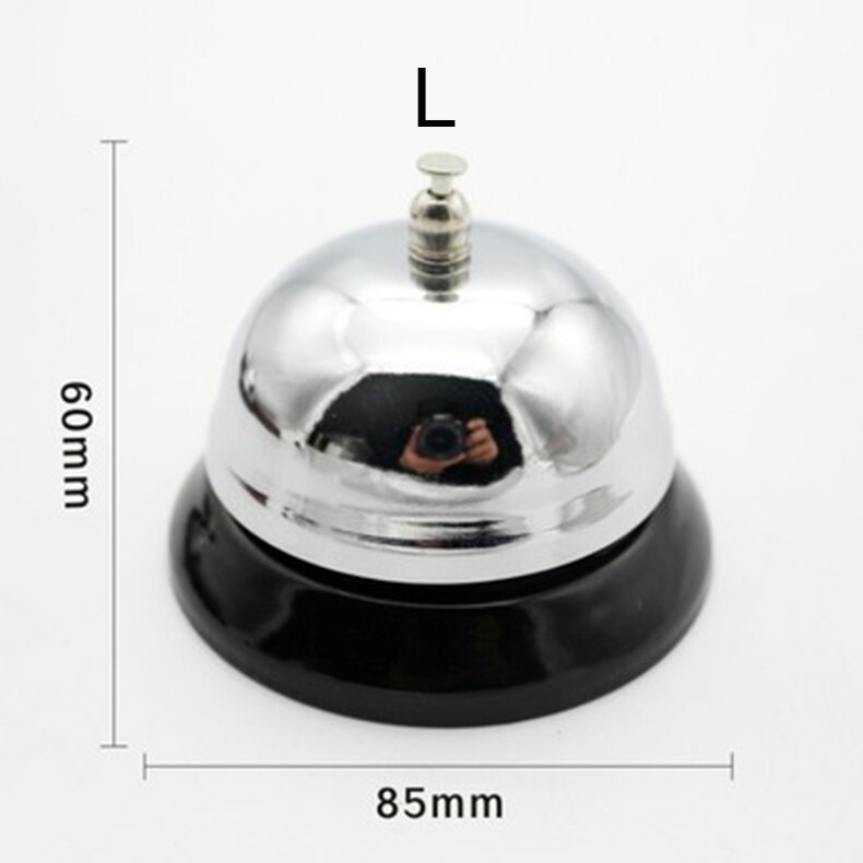 Hotel Counter Desk Bell Ring Restaurant Bar Ringer Call Bell Service Rings Reception Christmas Craft Stainless Vegetable Bells: L-Silver