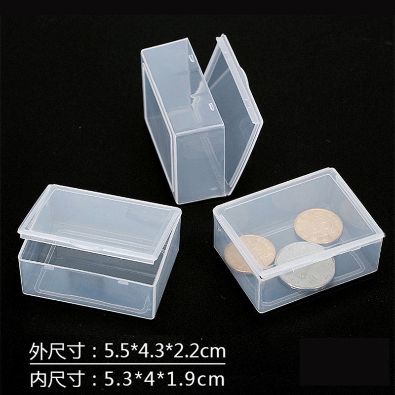Clear Lidded Small Plastic Box For Storage Small Parts Tools Jewelry Display Screw Sewing Case Beads Tablet Container Packaging