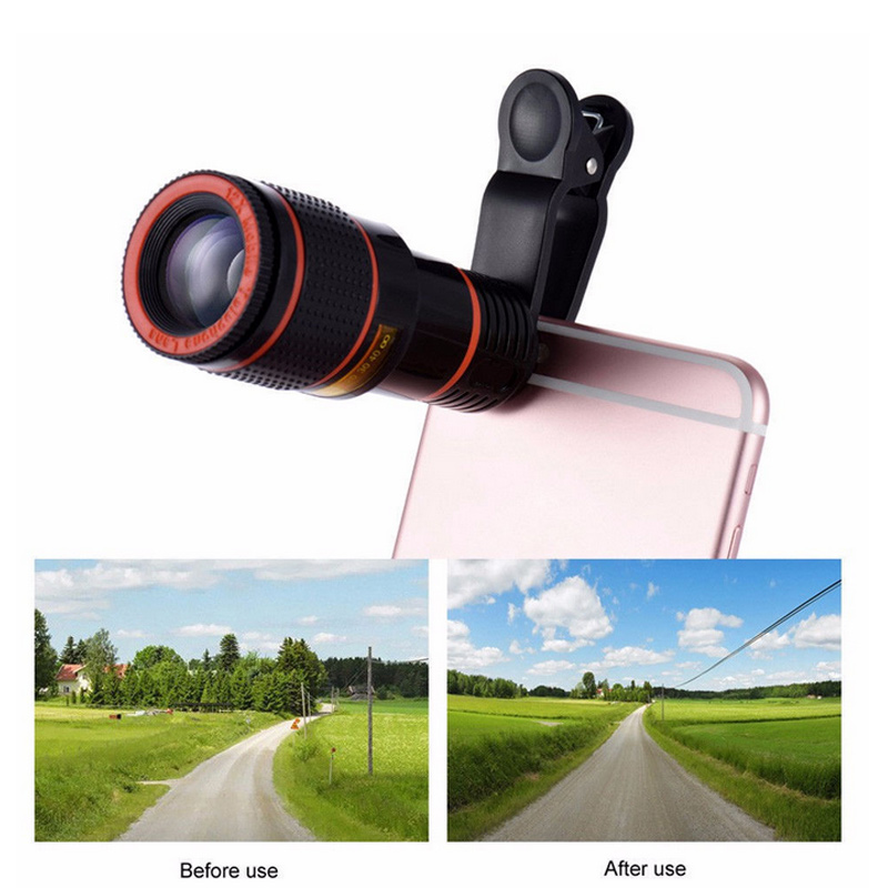 Universele Clip-on 12x Zoom Tele Telescope Camera Lens Voor Mobiele Telefoon iPhone Samsung SGA998
