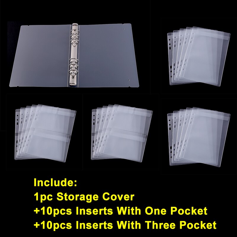 1/2/3/4 Pockets Dies and Stamp Storage Folder Scrapbook Die Cut Storage Binder For Card Documents Photo Postcard Holders: 10