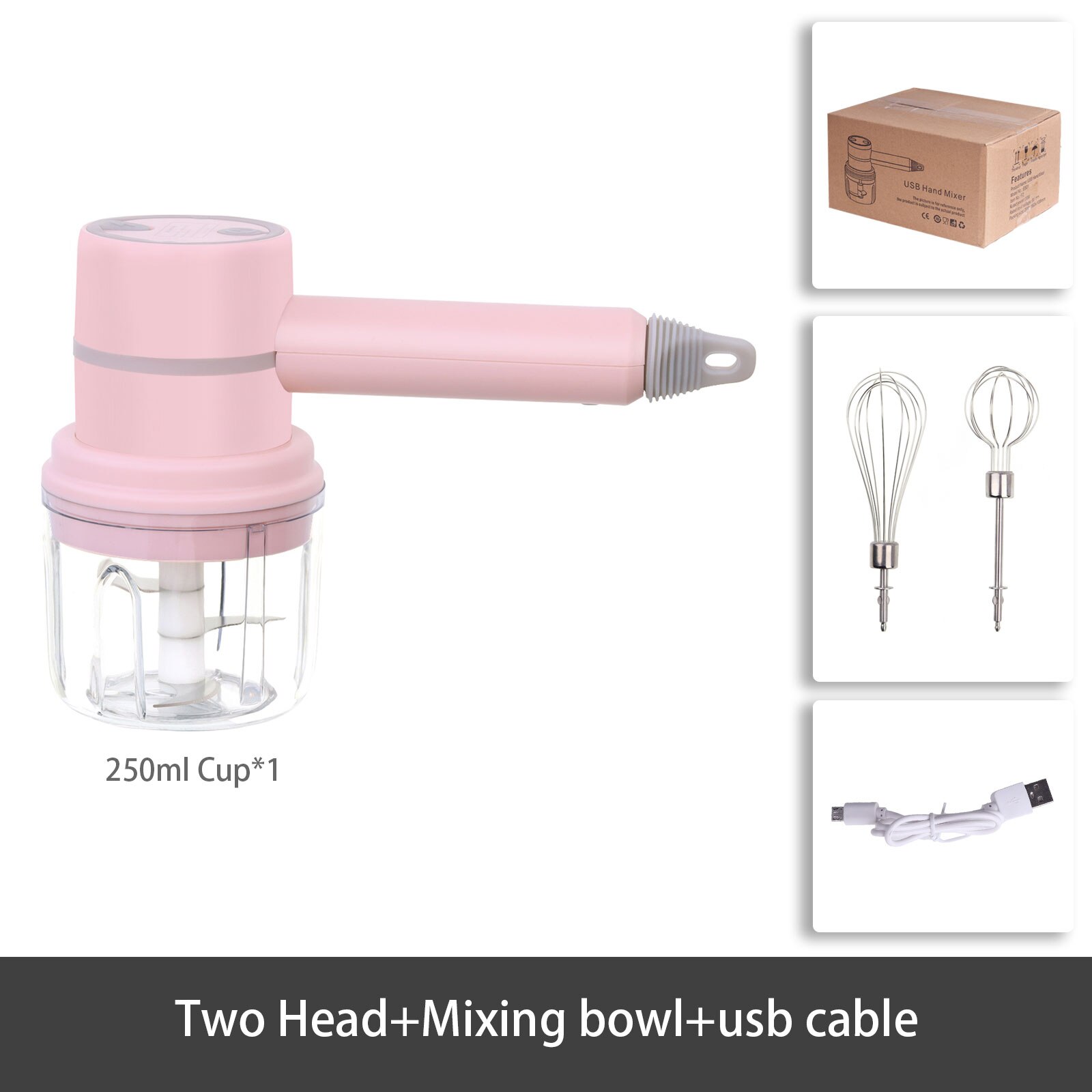 100/250mL Mini Electric Garlic Chopper USB Meat Grinder Garlic Masher Machine Sturdy Durable Vegetable Crusher Kitchen Tool