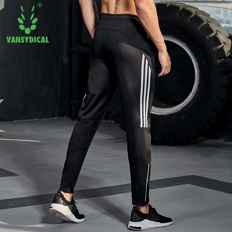 Vansydical Jogging Broek Mannen Gestreepte Zwarte Broek Met Rits Voor Fitness Gym Running Sport Lange Broek Winter Broek Mannen Casual