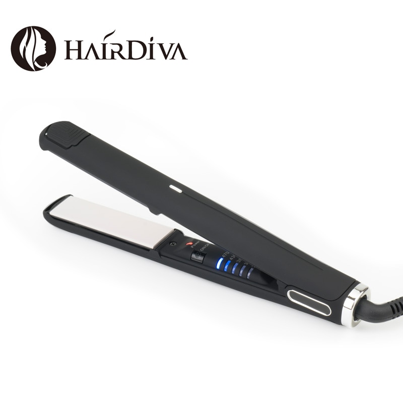 plancha de pelo con queratina 240C 470F, titanio , planchas de pelo Placas calefactoras nanocerámicas control digital de temperatura: EU