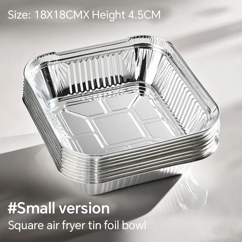 50/100 stuks oliebestendige aluminiumfolie bakjes voor airfryer, wegwerp papieren antiaanbak stoommandjes, keukenhulpmiddel, barbecue lekbak