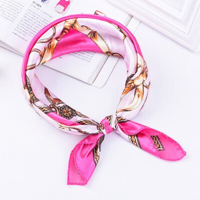 Foulard à rayures pour la tête pour femmes, imprimé, tissu pour cou, étiquette tendance, 50x50cm: TS-7