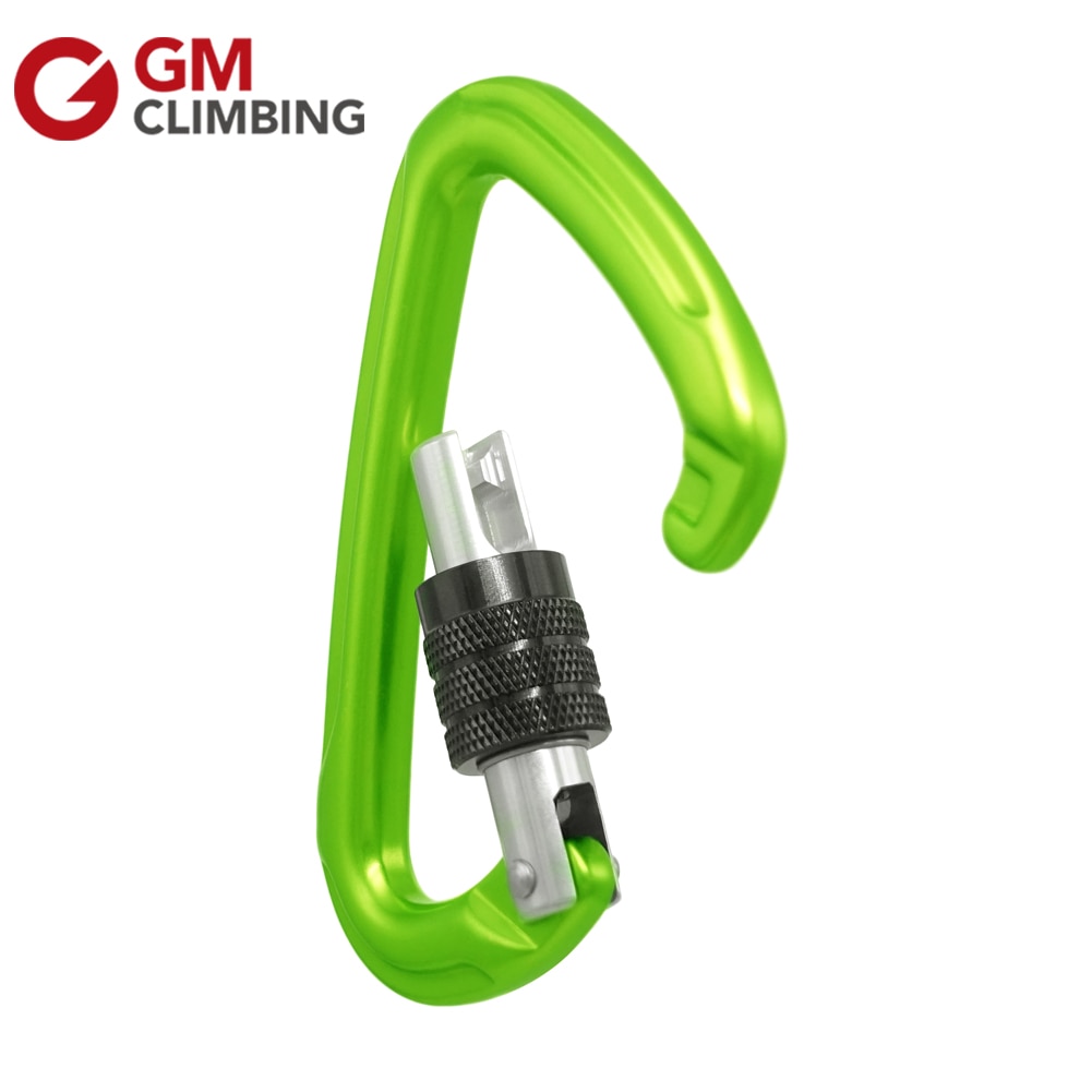 GM CLIMBING D Carabiner 24kN CE / UIAA Screw Locking Rock Climbing Carabiner Safety Lock Buckle Rescue Mountaineering Equipment