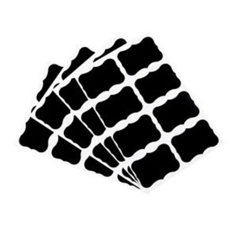 36 Pcs Fancy Black Board Keuken Jam Jar Label Etiketten Stickers 5 Cm X 3.5 Cm Decor Krijtbord: Default Title