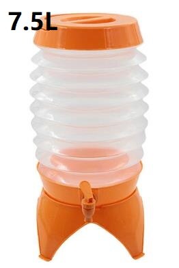 3.5L/5.5L/7.5L Outdoor Waterzakken Opvouwbare Draagbare Drinken Kamp Koken Picknick Bbq Water Container Bag Carrier Auto water Tank: orange-7.5L