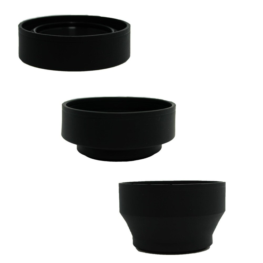 62 millimetri 3-in-1 3-Stage Pieghevole Lens Hood in Gomma per Tutte Le fotocamere digitali