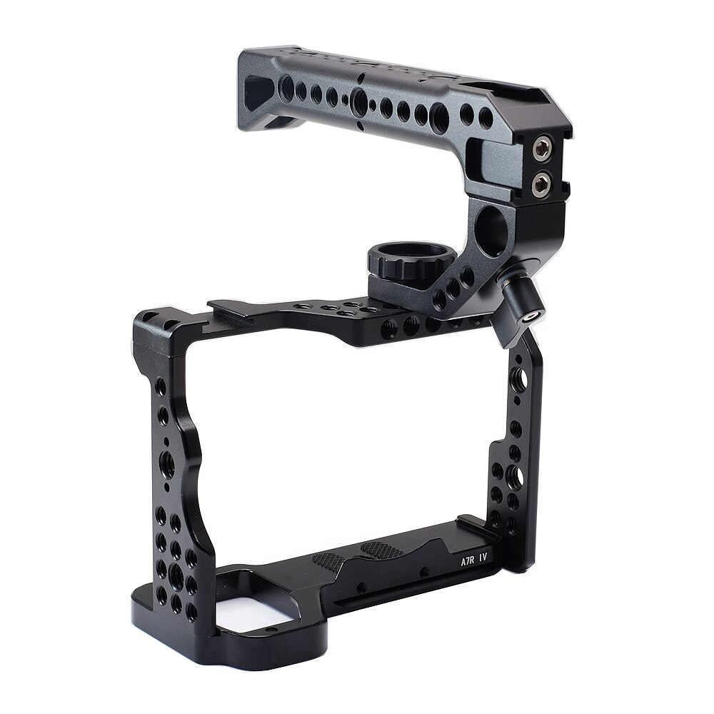 Metal Camera Cage Rig for Sony A7IV A7R4 A7M4 A7 IV Cold Shoe Mount Arca-Style Quick Release Mount with Top Handle Grip