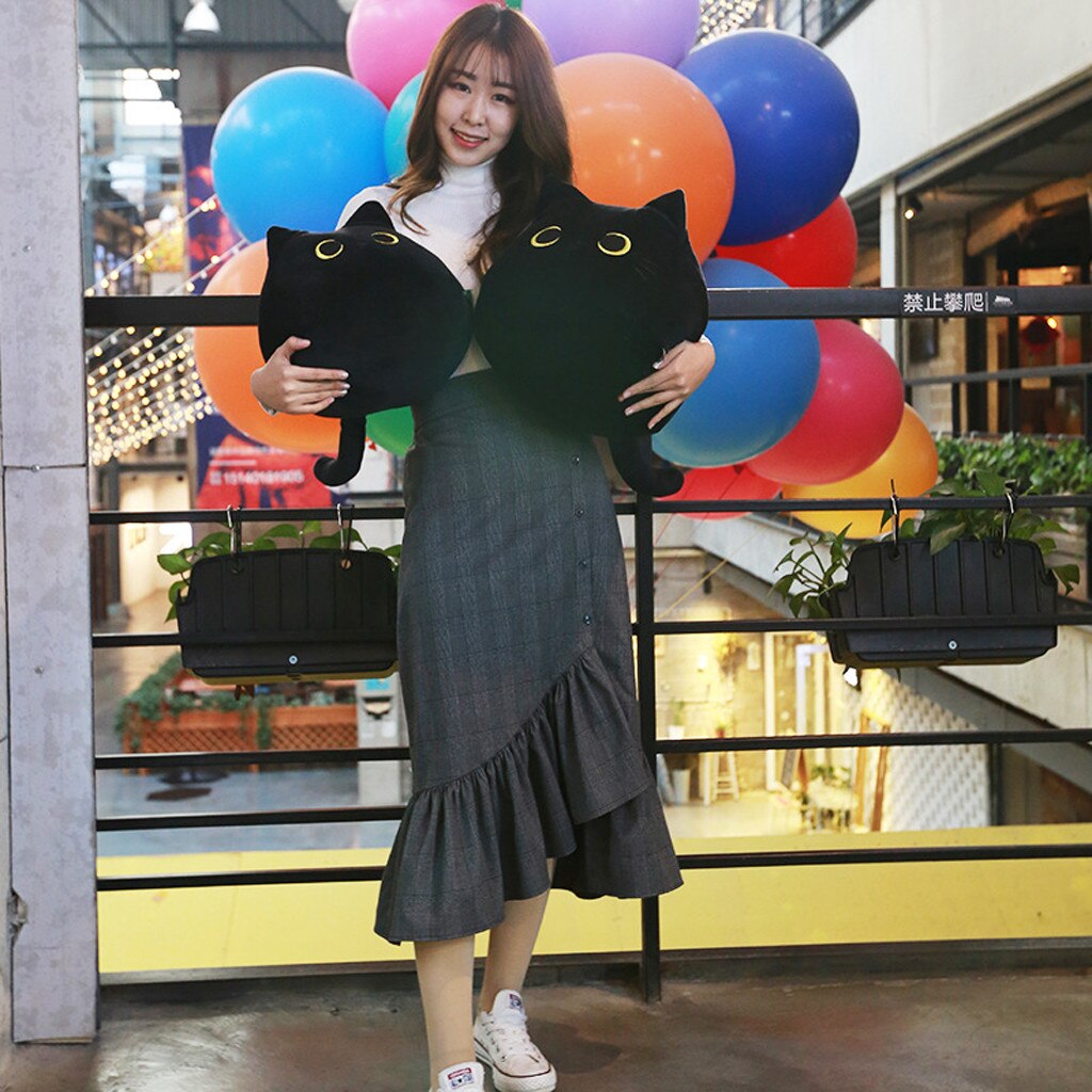 Tuinieren Lente Knuffel Zwarte Kat Knuffel Creatieve Kat Vorm Kussen Dier Pop