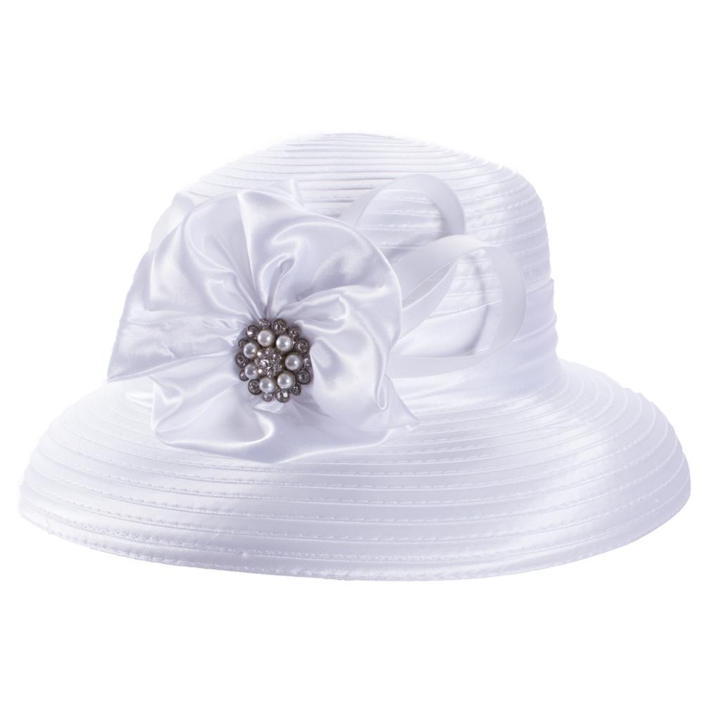 Lawliet Womens Crystal Satin Ribbon Dressy Church Couture Bridal Kentucky Derby Hat A585