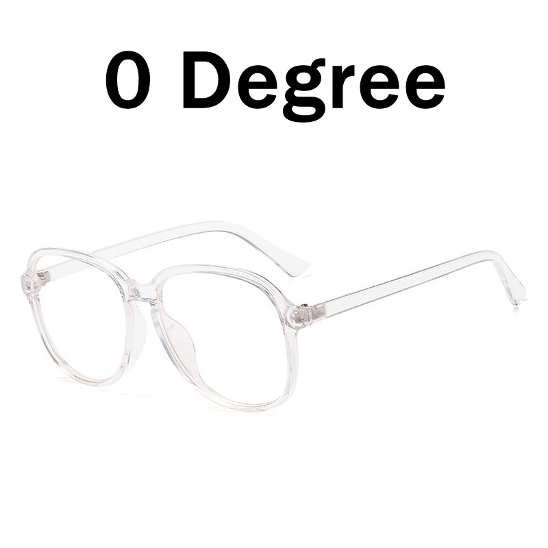 Elbru gennemsigtige runde briller klart stel kvinder brille nærsynethed briller briller stel nørd optiske stel klar: Klar 0 grader