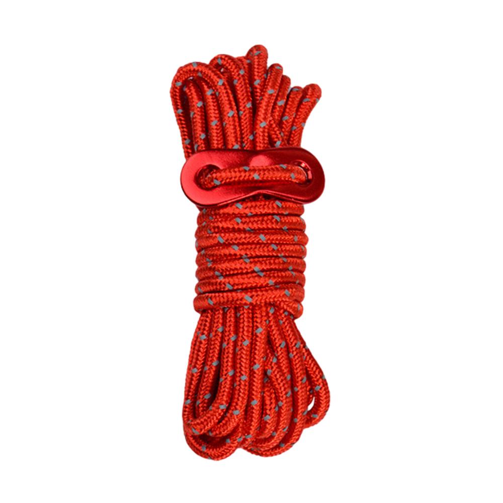 4M Outdoor Tentkoord Reflecterend Paracord Tenttouw Lichtgewicht Campingtouw Met Scheerlijnen Richter Spanner Pouch Voor Tent Tarp: Rood