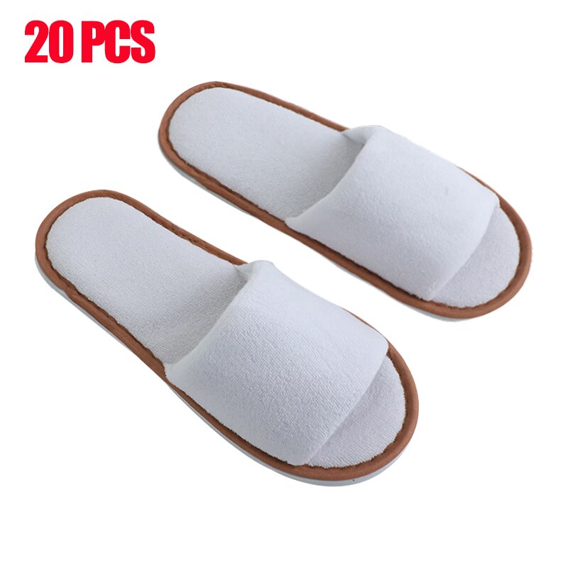 Zapatillas desechables blancas para Hotel y SPA, zapatos de interior transpirables, Unisex, 1/5/10/20 pares: 20Pairs