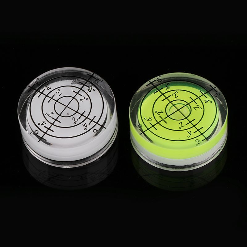 2 pièces 32*12mm niveau à bulle rond blanc vert Bullseye outil de mesure de niveau à bulle