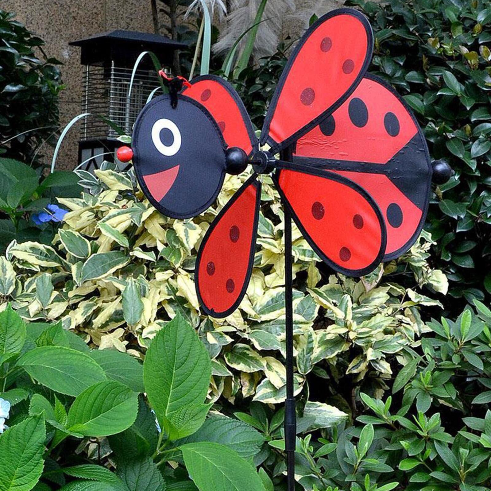 Dancing Girl Windmill Sunflower Bee Ladybug Garden Decoration Outdoor Stakes Home Yard Garden Decor Windmill ogrod, gardening