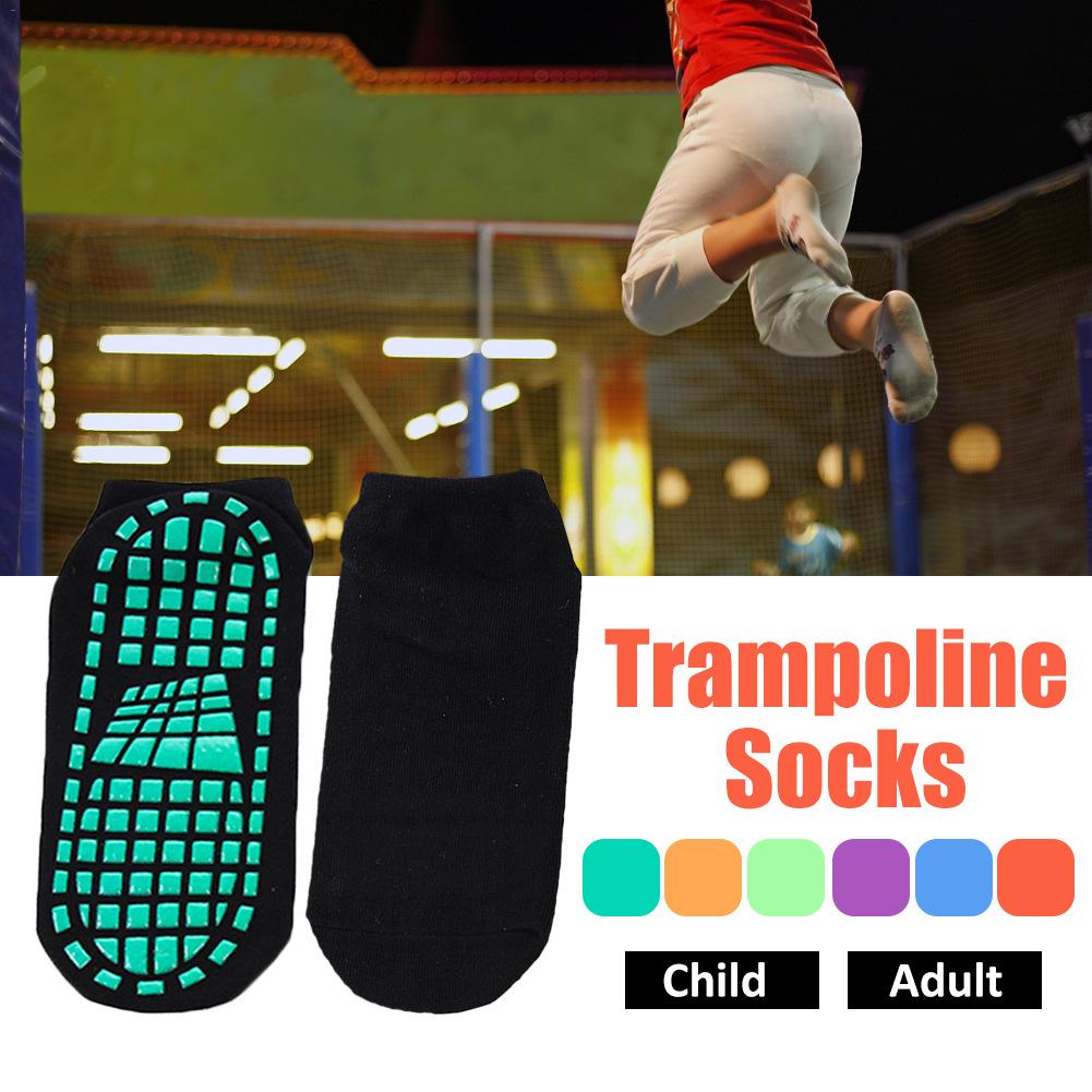 1 par børn polyester bomuld skridsikre sokker trampolin sokker voksen behagelig slid fitness yoga pilates sports sokker