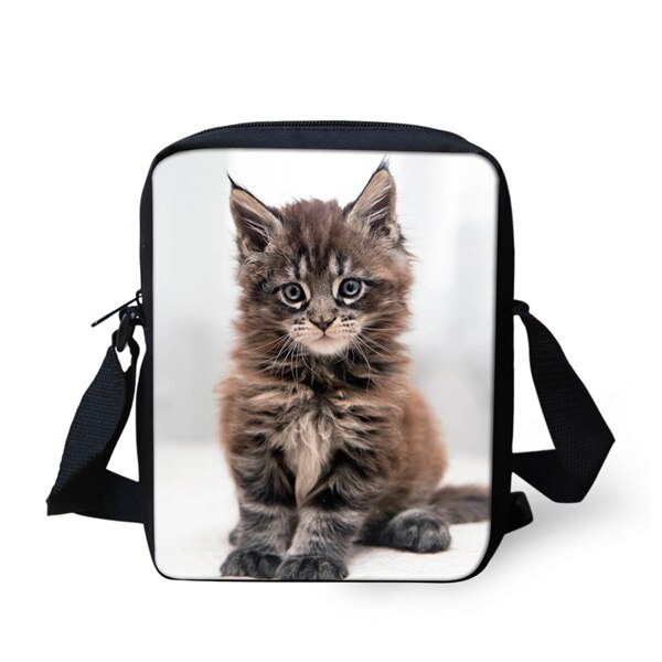 INSTANTARTS drôle sourire chat Maine Coon imprimer garçons filles Mini sacs décontracté maternelle cartables Kid école sacs à bandoulière: H9131E