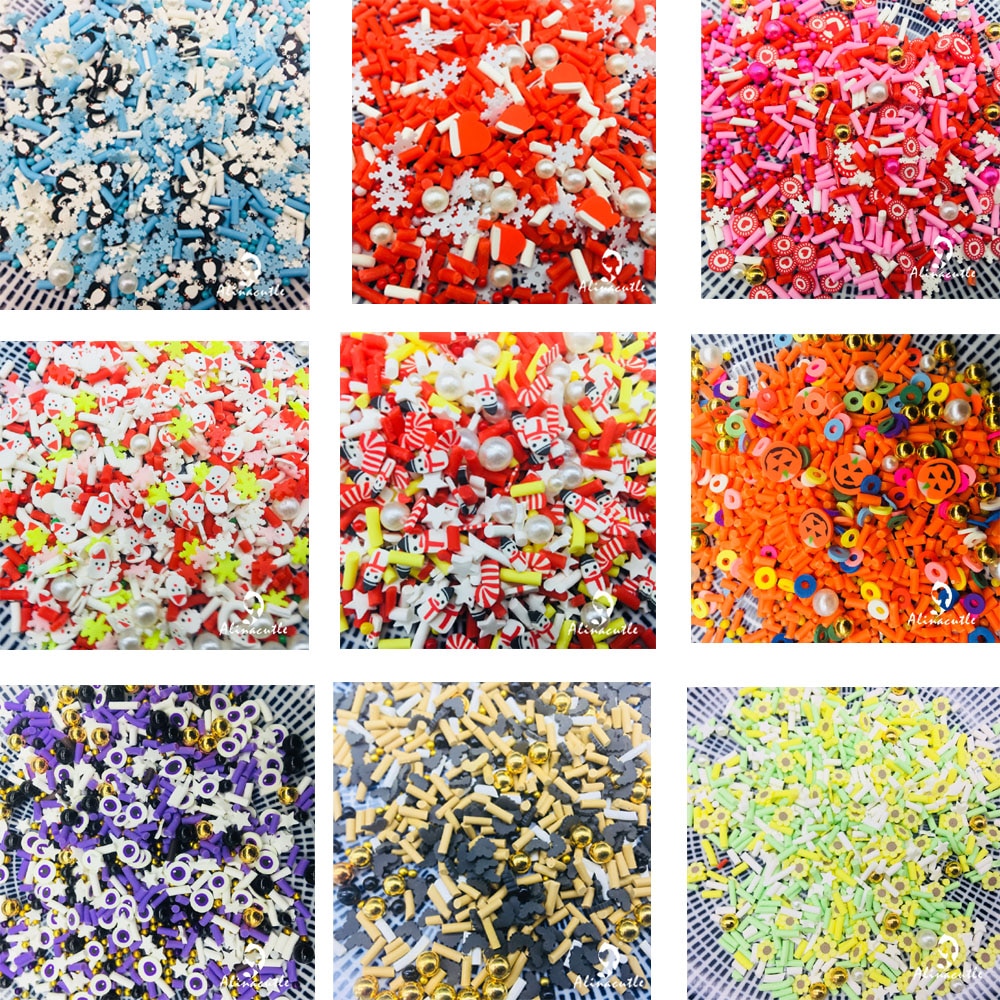 20G Kerst Halloween Plakjes Pailletten Levert Nagels Art Polymer Clear Clay Accessoires Diy Pailletten Plakboek Shakes