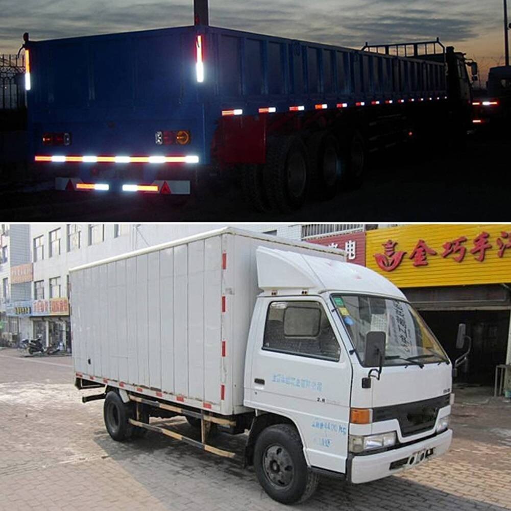 10Pcs Car Stickers Products Conspicuity Reflective Tape 2x12 Inch Red White Strip Trailer RV Truck For Car Accessories Stickers
