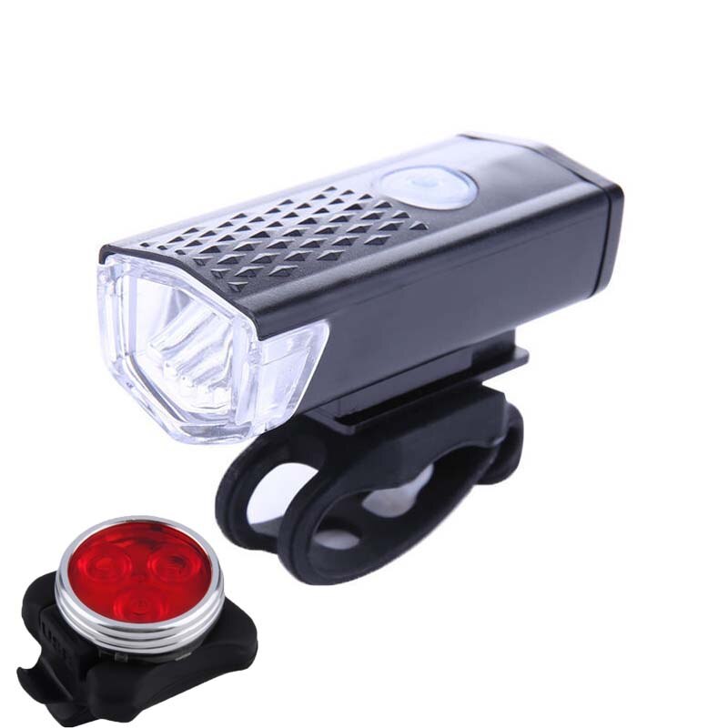 Bike LED Bicycle Light USB Rechargeable Set Mountain Cycle MTB Back Rear Flashlights Luces Bicicleta 3 Modes Bike Accessories: Black A S Red