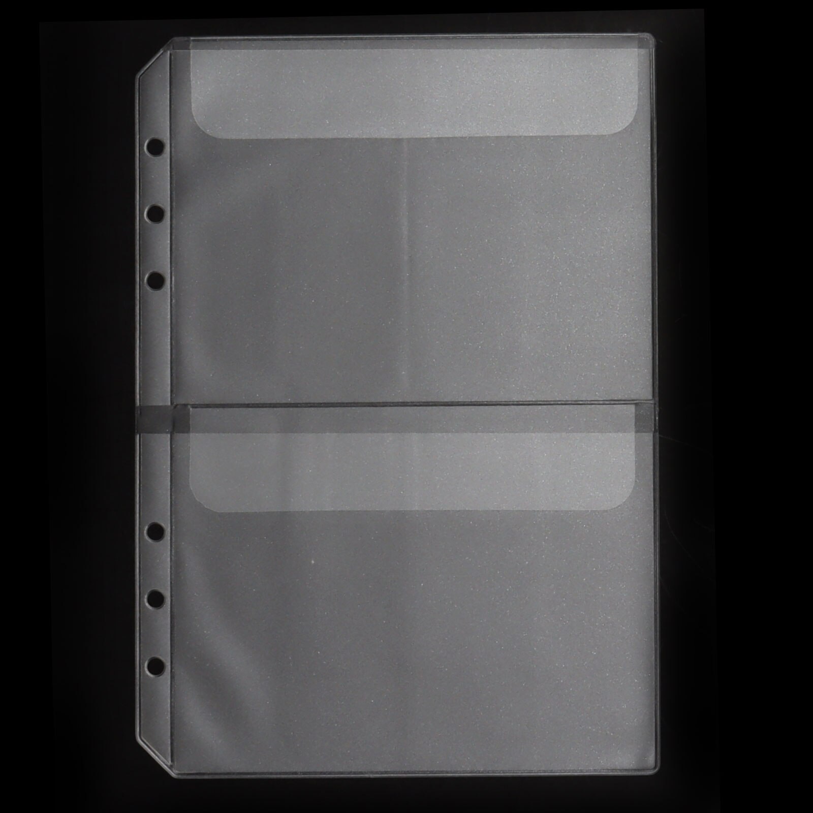 10PCS Plastic A5 Ring Binder Inserts Refill Pocket 6 ring Binder A5 A6 Sleeves Binder Pocket with Zipper: A5 Size B 10pcs