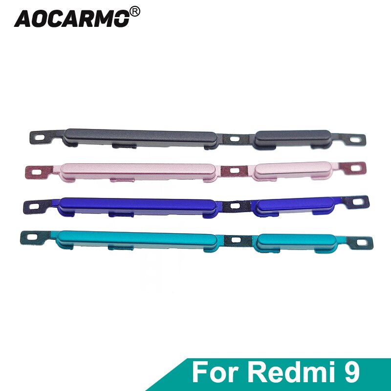 Aocarmo Voor Xiaomi Redmi 9 Power On Off Knop + Volume Up Down Knoppen Side Switch Key Vervanging Deel