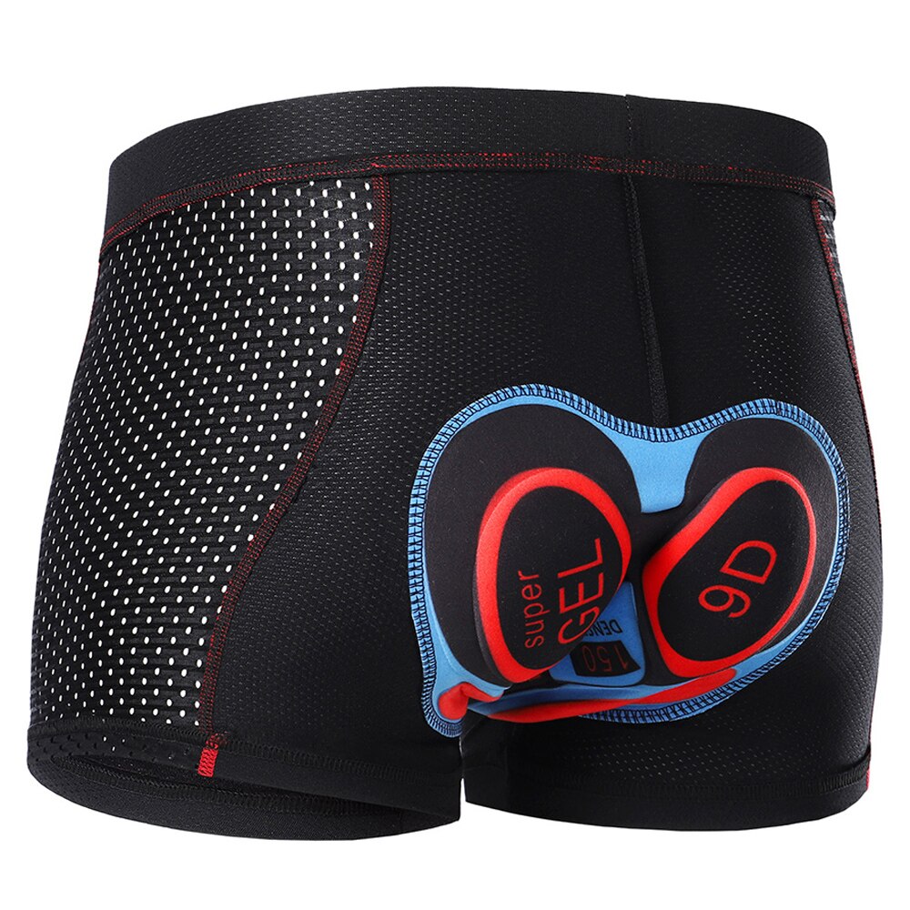 3d gel pad cykelshorts mænd kvinder cykel undertøj pro stødsikker pude cykel mtb shorts ride tøj cykel undertøj: Sort rødblå / S