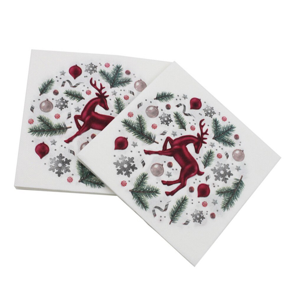 40 pcs Disposable Napkins Christmas Printed Decorative Tissue Paper Towel Party Supplies for Home Hotel: Picture 3