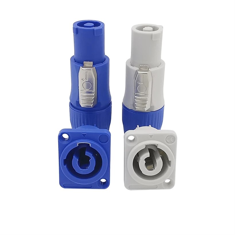 3Pin NAC3FCA NAC3FCB Connector Led Speakon Man Plug Blauw (Input)+ Wit (Output) plug + Vrouwelijke Socket 20A 250V Ac Power Connector
