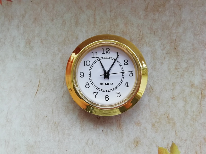 20PCS Plastic 39MM Built - in Clock Insert QUARTZ CLOCK FIT-UP/Insert Gold Trim DIY Clock Head