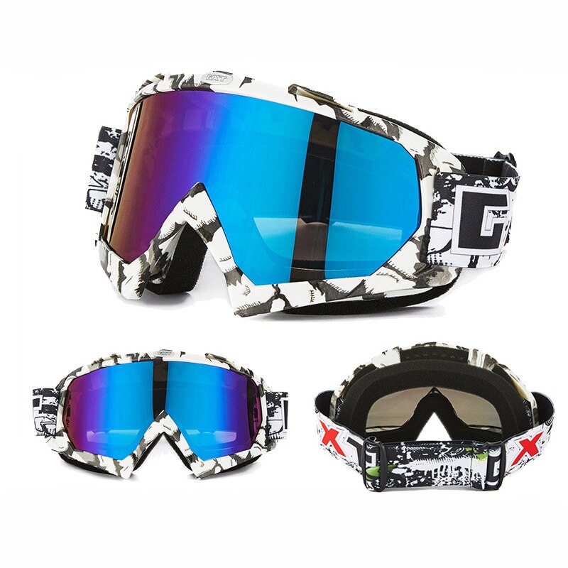 Inverno das mulheres dos homens máscara de esqui óculos snowboard óculos de esqui neve motocross snowmobile ciclismo à prova de vento transporte da gota: WHITE
