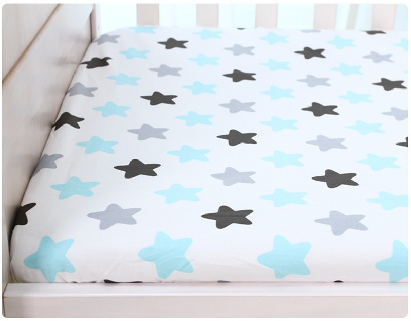 Baby seng krybbe lag madrasbetræk 100%  bomuld tremmeseng monteret lagen blød baby seng madras cover beskytter tegneserie nyfødt sengetøj: No4