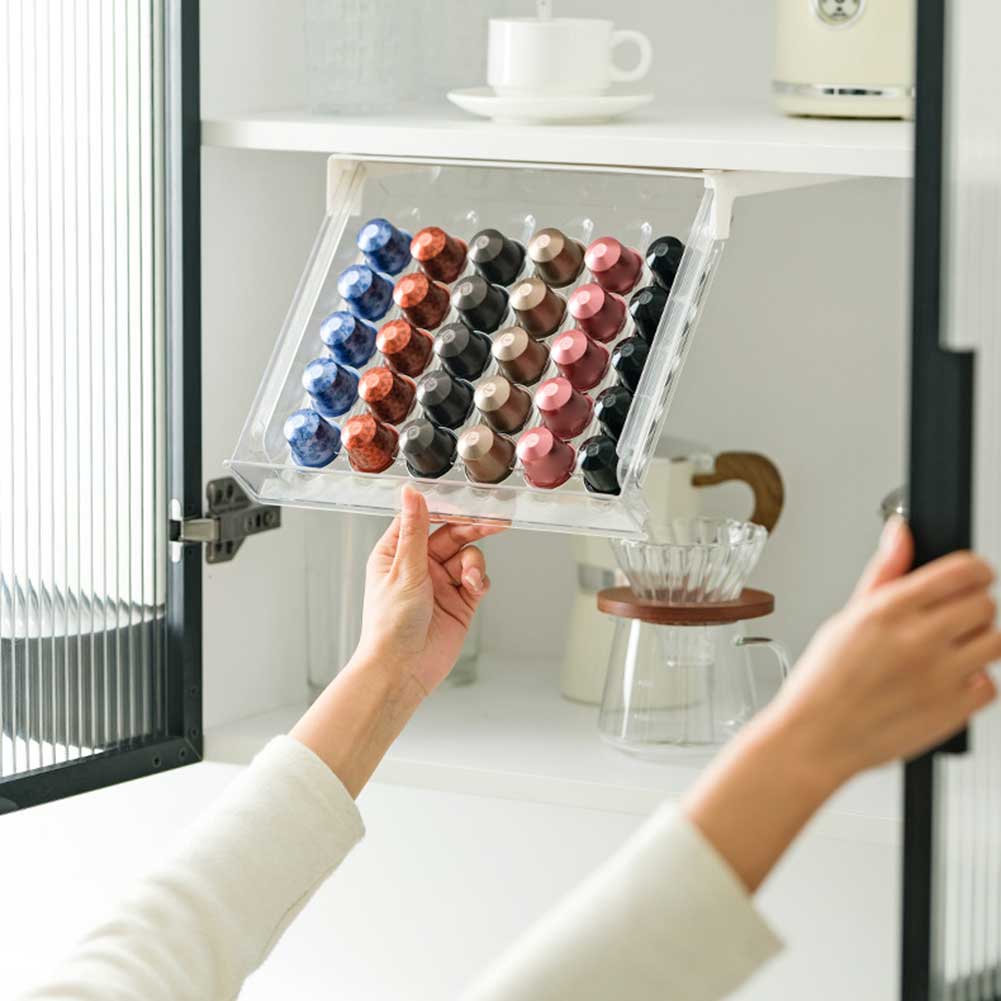 30 capsules koffiecapsule rek koffie opslag display muur creatieve kast transparant uittrekbaar houdt compacte zichtbare organisatie vast