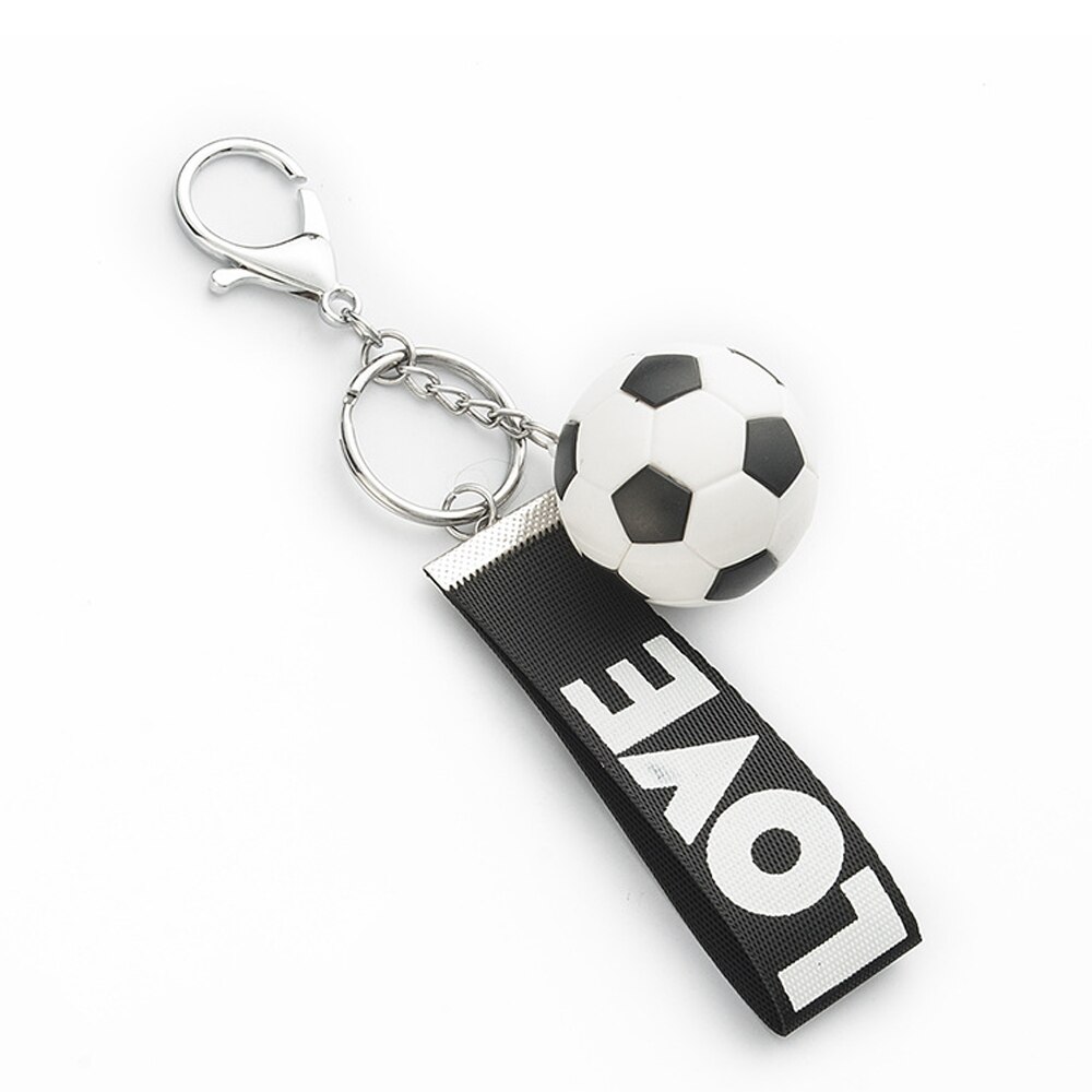 FußBall Ketten Nylon Seil FußBall Liebe Schlüsselbund Halfter Für Frauen Männer Soccers Fans Souvenir: Schwarz