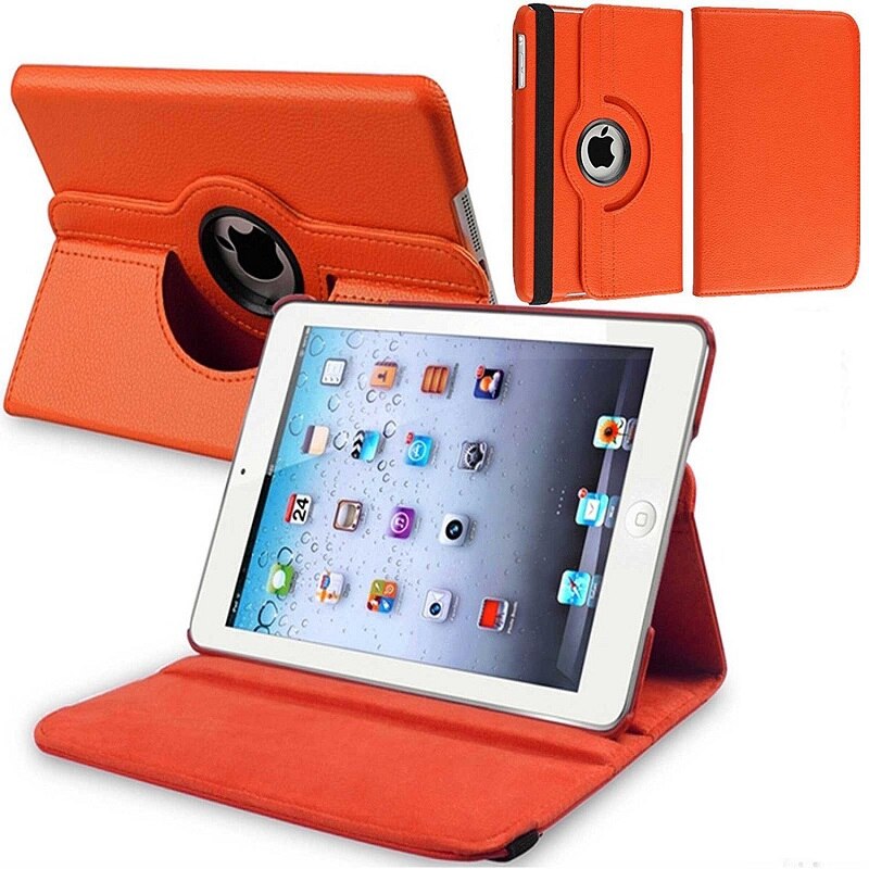 360 rotación Coque para iPad de de 9,7 5th 6th aire 1 2 DE AIRE caso magnético inteligente para automóbil dormir cubierta para iPad caso 360: Orange