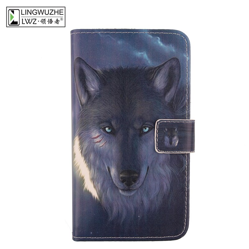 For Wiko Lenny 4 Plus Case 5.5'' Flip Wallet Cell Phone Leather Cover For Wiko Lenny 4 Plus Holster Pouch Phone Case Accessories: Wolf