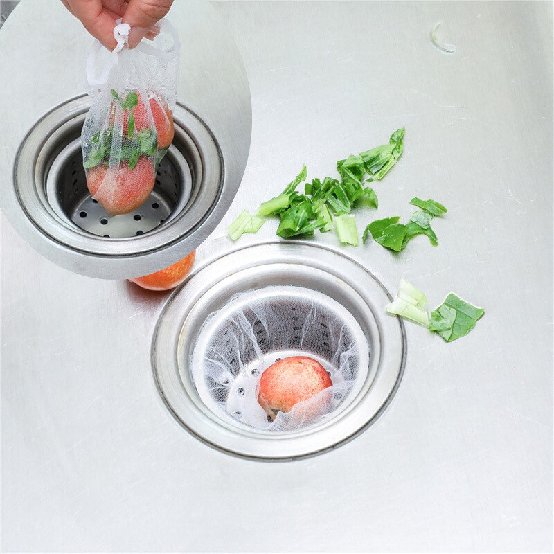 100PCS Kitchen Drain Residue Filter Garbage Bag Anti-Clogging Water Bag Sink Garbage Filter Water Cut Bag