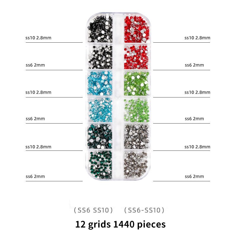 1440 st spik strass ansikte 2022 tips alla för manikyr decoracion uñas handarbete tillbehör kawaii figurer box nyheter: Sr04