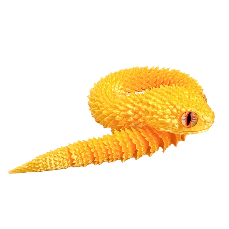 13cm 3D Printed Snake Decoration 3D Printed Animals Desk Accessories Room Decor Office Table Funny Snake Year Ornament: Orange