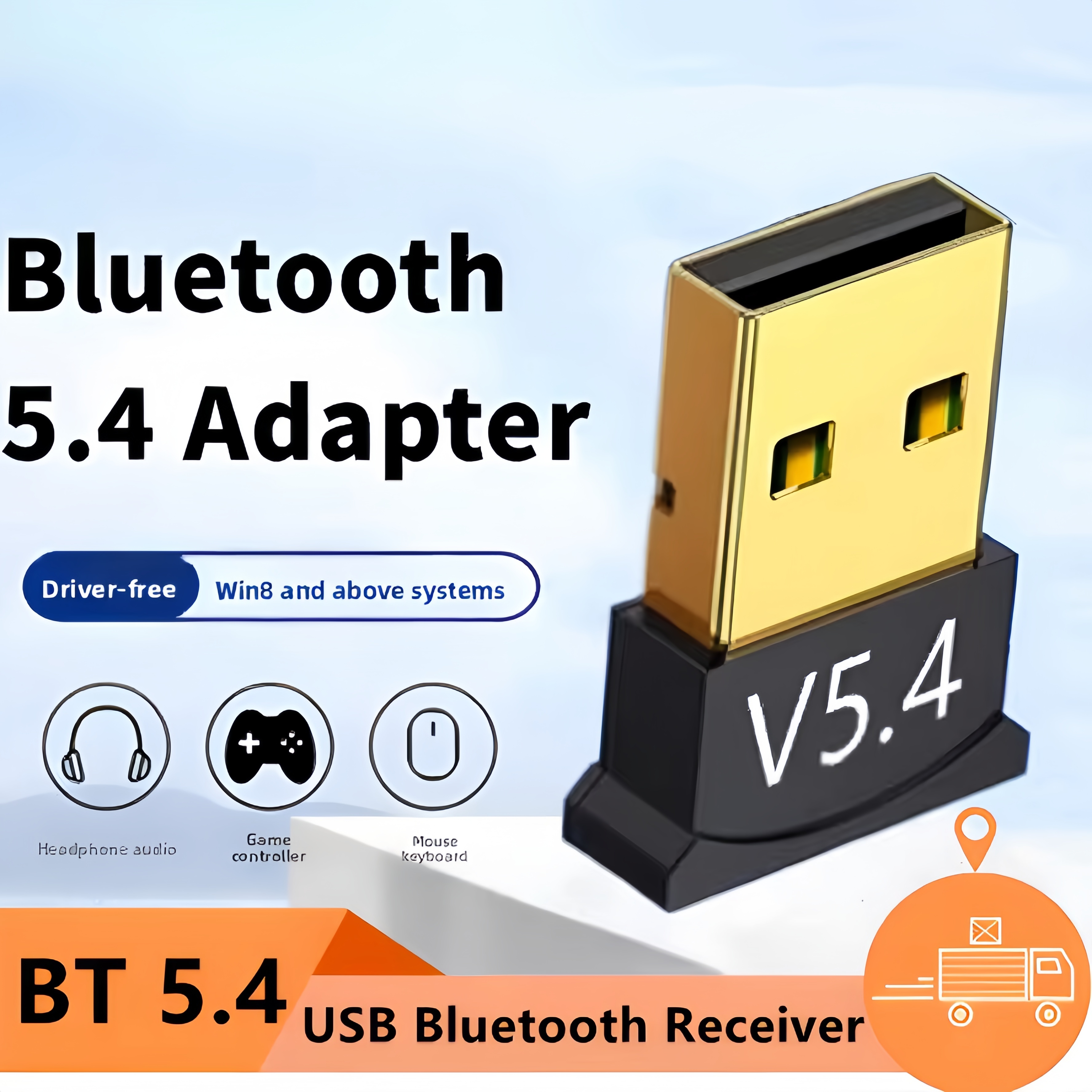 USB Bluetooth Adapter 5.4 Wireless USB Bluetooth Audio Receiver for PC Desktop Laptop Mouse Keyboard Headsets Speakers
