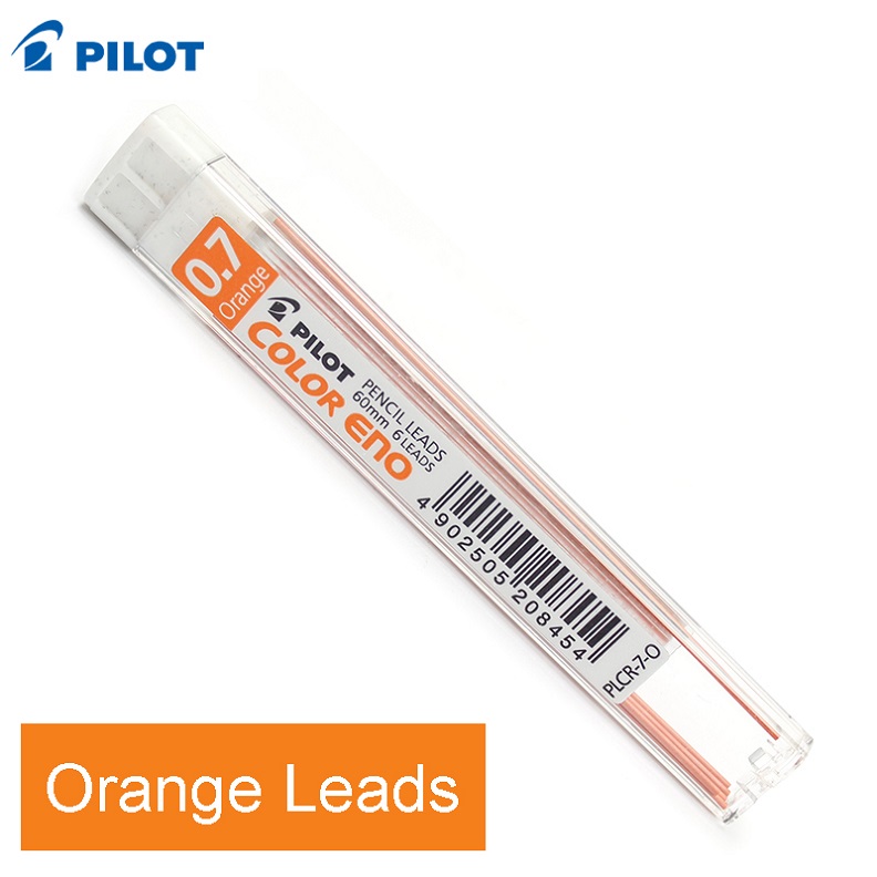 Pilot COLOR ENO Mechanical Pencil 0.7mm 8 Colors Writing Drawing Sketching Pencils Japanese School Supplies HCR-197: Orange Leads