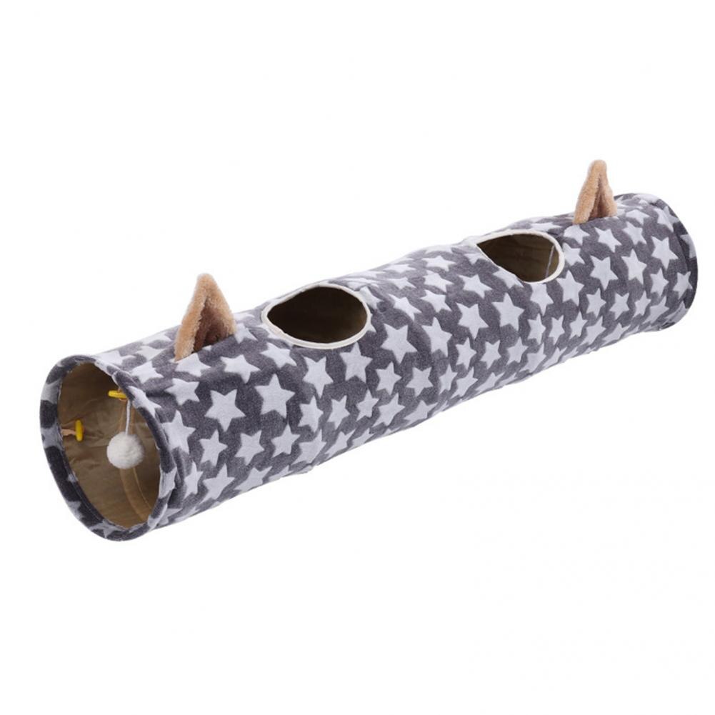 Easy Cleaning Kitty Tunnel Multiple Exits Plush Cat Warm Bed Nest Cat Toy Cat Tunnel