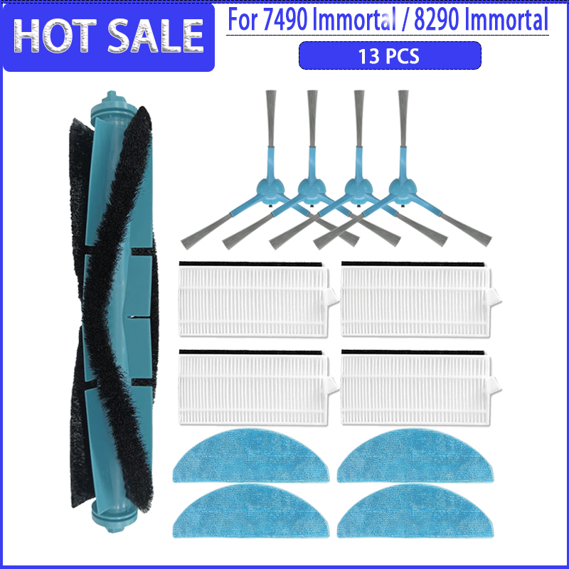 Main Side Brush HEPA Filter Mops For For Cecotec Conga 7490 Immortal / 8290 Immortal Vacuum Cleaner Accessories: Gold