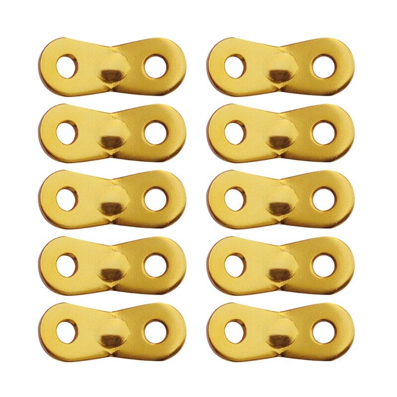 Tendeurs de corde de tente en alliage d&#39;aluminium, 10 pièces, corde de Camping antidérapante, boucles de verrouillage, double trous, bouchon d&#39;arachides: Golden