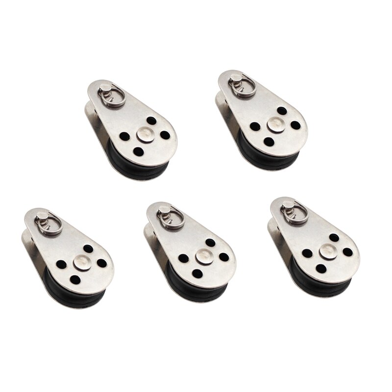! 5PCS Stainless Steel M25 Pulley Block Hanging Wire Towing Wheel Lifting Wire Rope Cable Pulley Roller
