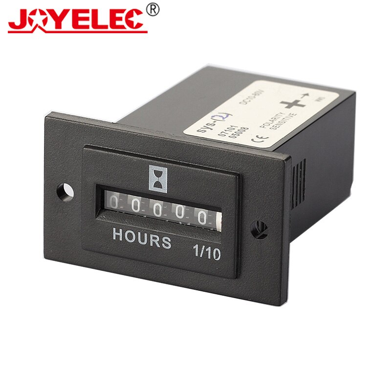 Contador de horas SYS-2, temporizador acumulador Industrial, DC 10V-80V AC 100-250V, negro