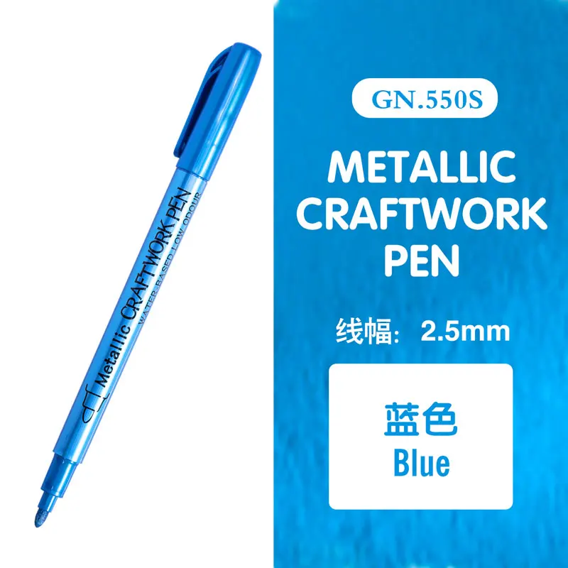 12 Colors Metallic Marker Pen Permanent Art Marker for Manga Crafts Scrapbooking DIY Colorful Pens Stationery Art Supplies: Mixed Color