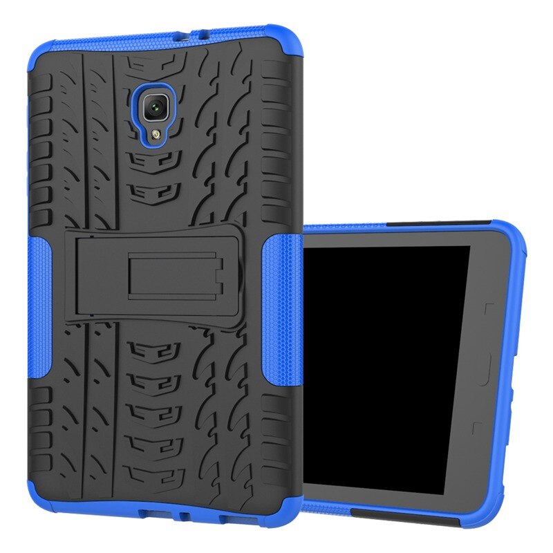 For Samsung galaxy Tab A 8.0 case for SM- T380 T385 Tablet Armor case TPU+PC Shockproof Stand Cover capa: Blue
